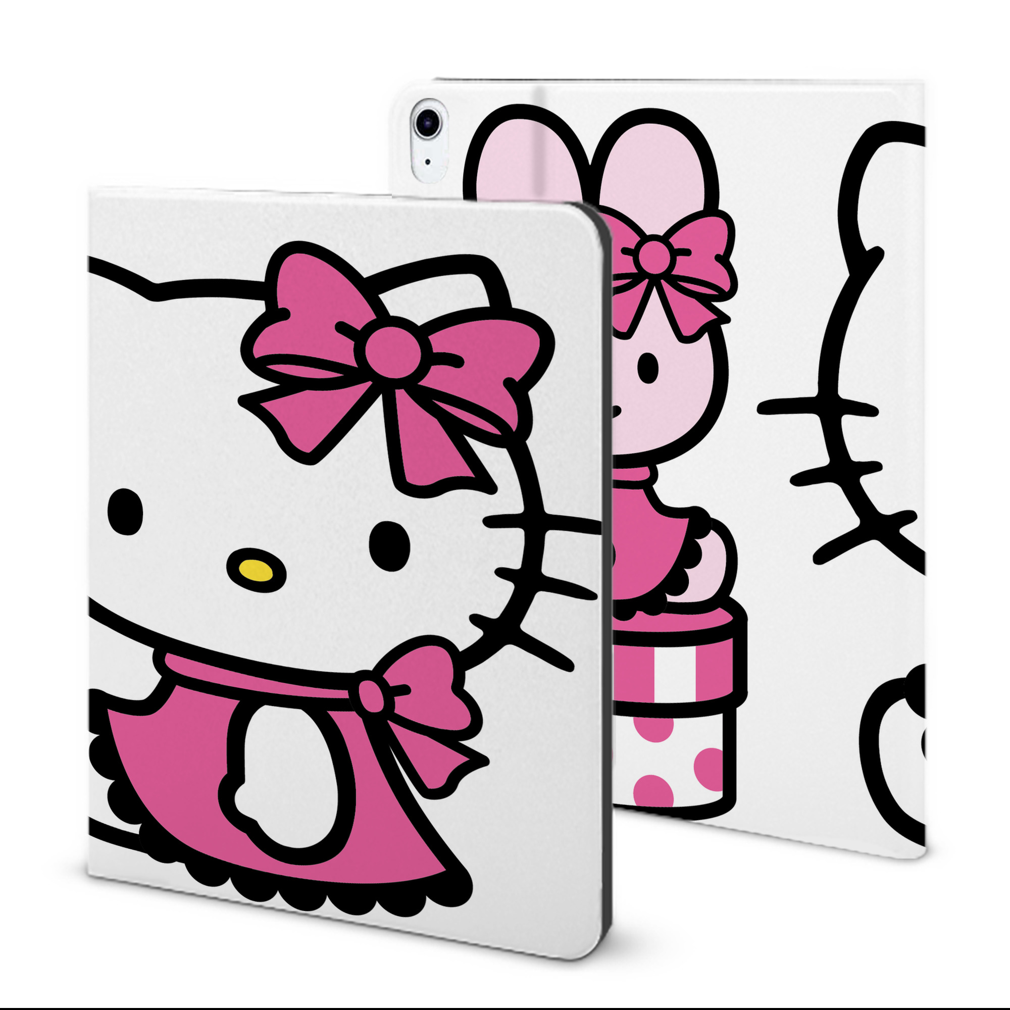 （画像用） Hello Kitty ハローキティ IPad ケース ブック型 PUレザー TPU 耐衝撃 軽量 薄型 ペン収納なし 全面保護 IPad 各モデル対応